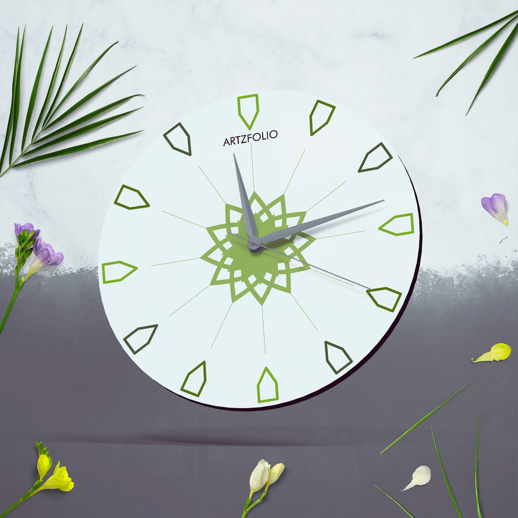 Abstract Shapes D37 Quartz Wall Clock | Non-Ticking Silent Movement - Wall Clocks Round - ArtzFolio.com