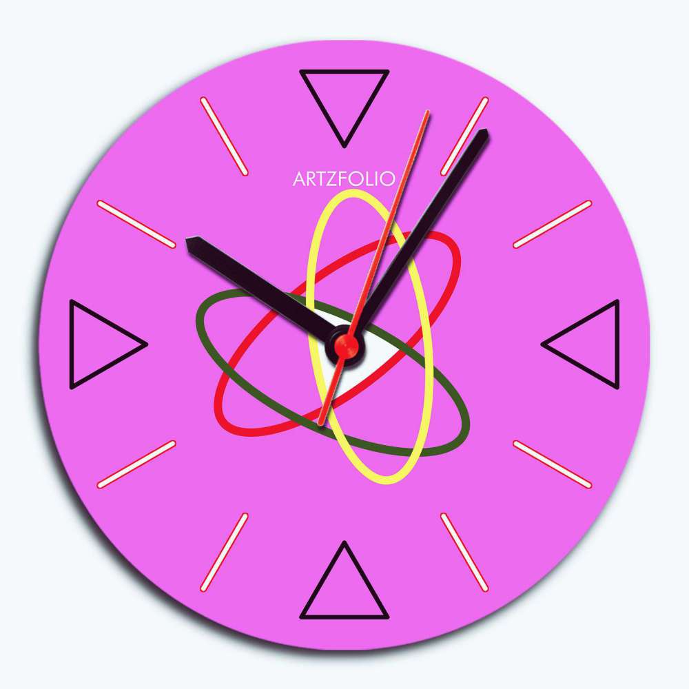 Abstract Shapes D38 Quartz Wall Clock | Non-Ticking Silent Movement - Wall Clocks Round - ArtzFolio.com