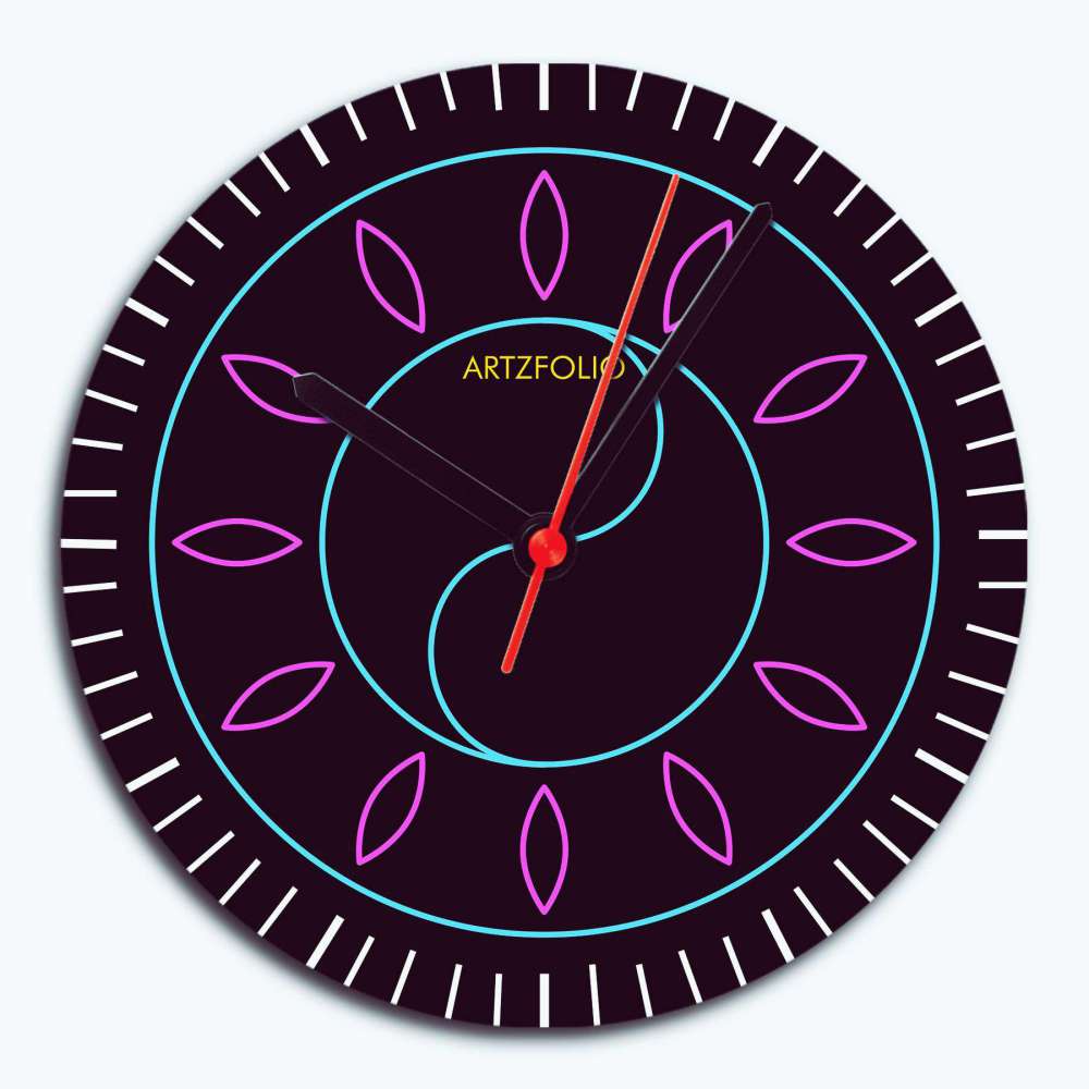 Abstract D68 Quartz Wall Clock | Non-Ticking Silent Movement - Wall Clocks Round - ArtzFolio.com