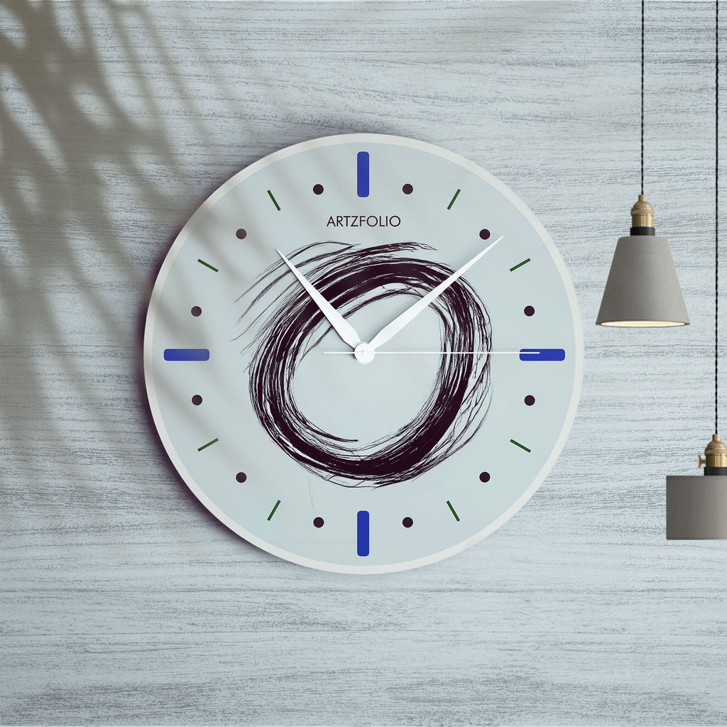 Abstract D78 Quartz Wall Clock | Non-Ticking Silent Movement - Wall Clocks Round - ArtzFolio.com