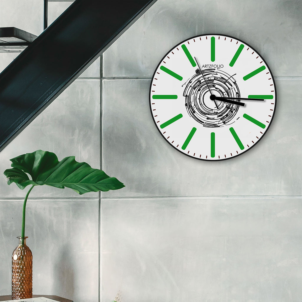 Abstract D79 Quartz Wall Clock | Non-Ticking Silent Movement - Wall Clocks Round - ArtzFolio.com