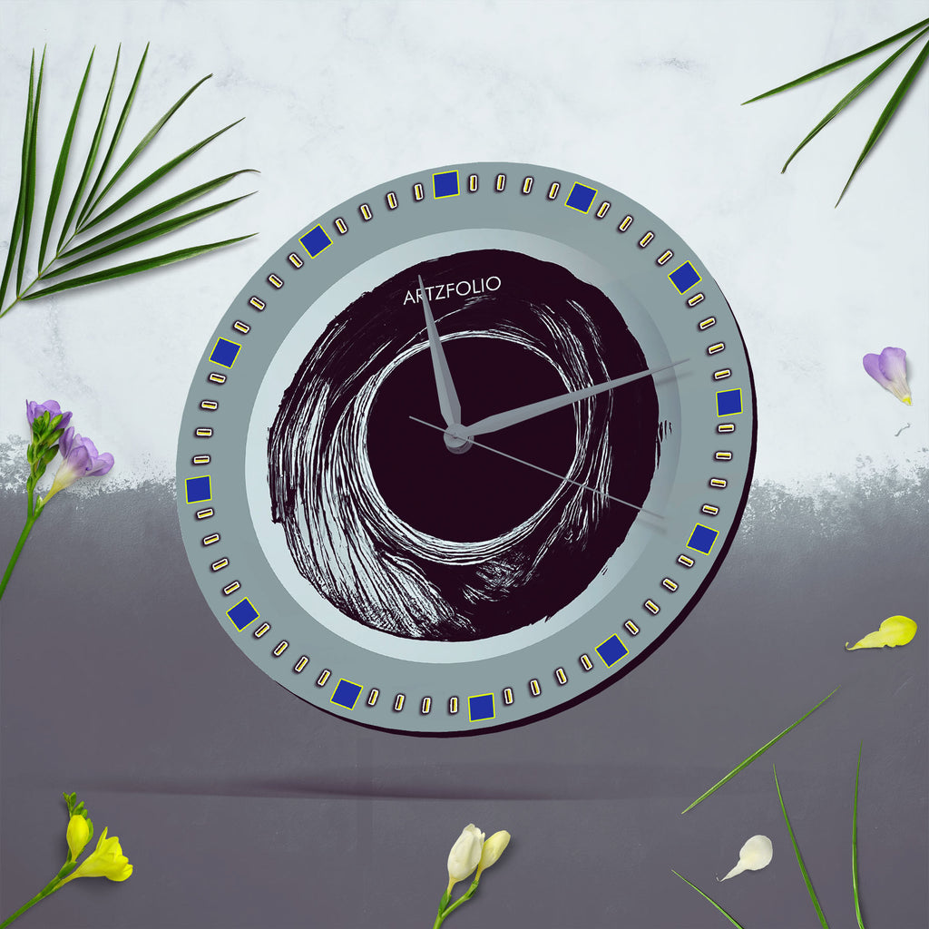 Abstract D80 Quartz Wall Clock | Non-Ticking Silent Movement - Wall Clocks Round - ArtzFolio.com