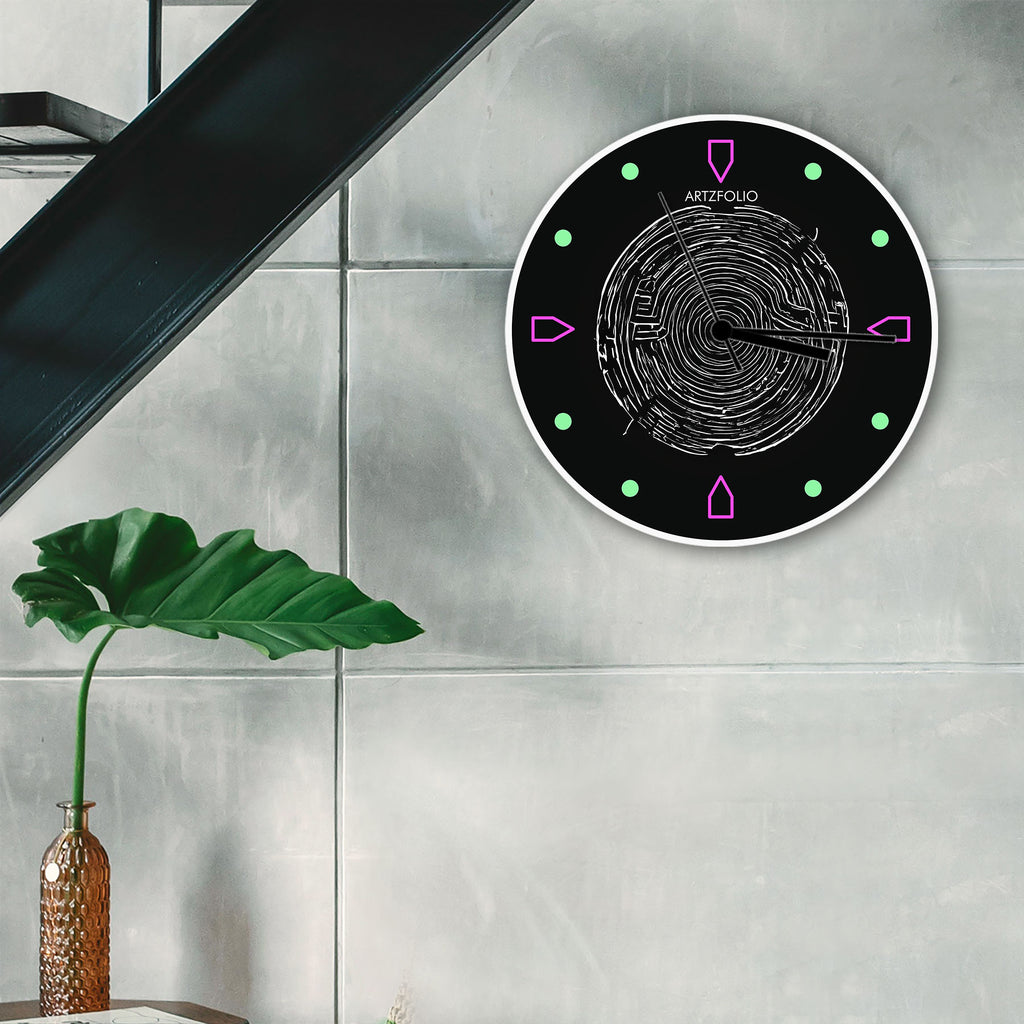 Abstract Maze Quartz Wall Clock | Non-Ticking Silent Movement - Wall Clocks Round - ArtzFolio.com