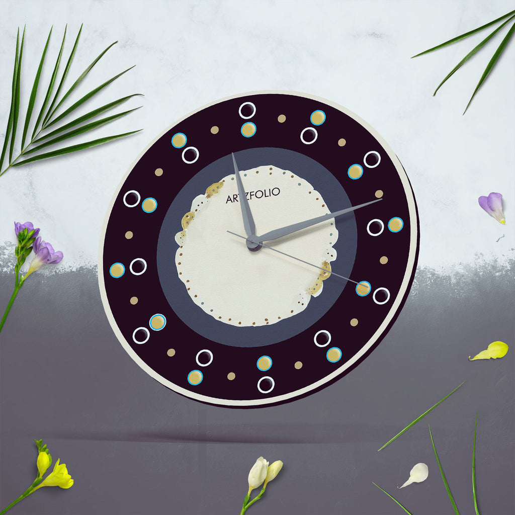 Abstract Geometric D5 Quartz Wall Clock | Non-Ticking Silent Movement - Wall Clocks Round - ArtzFolio.com
