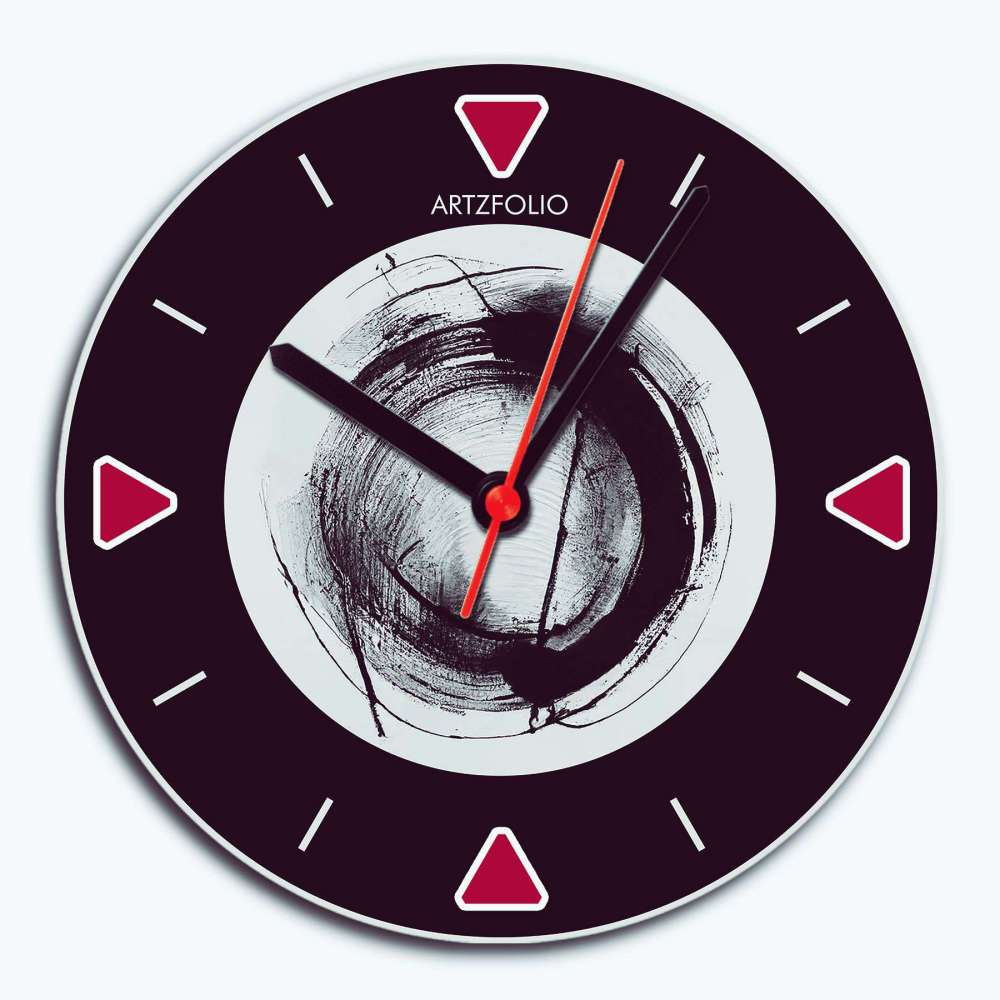 Abstract D86 Quartz Wall Clock | Non-Ticking Silent Movement - Wall Clocks Round - ArtzFolio.com