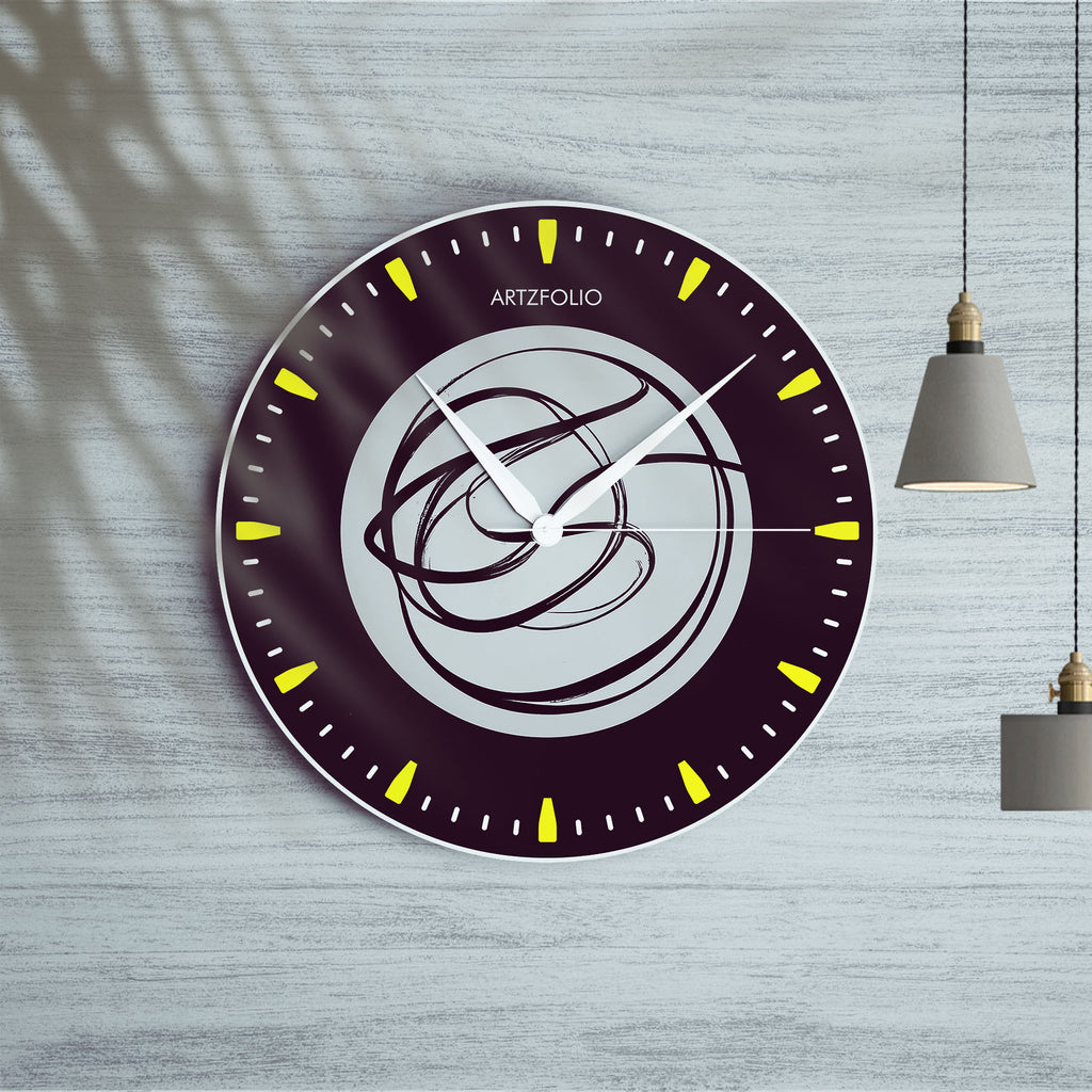 Abstract D88 Quartz Wall Clock | Non-Ticking Silent Movement - Wall Clocks Round - ArtzFolio.com