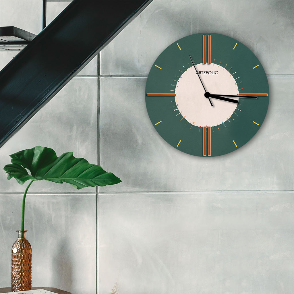 Abstract Geometric D6 Quartz Wall Clock | Non-Ticking Silent Movement - Wall Clocks Round - ArtzFolio.com