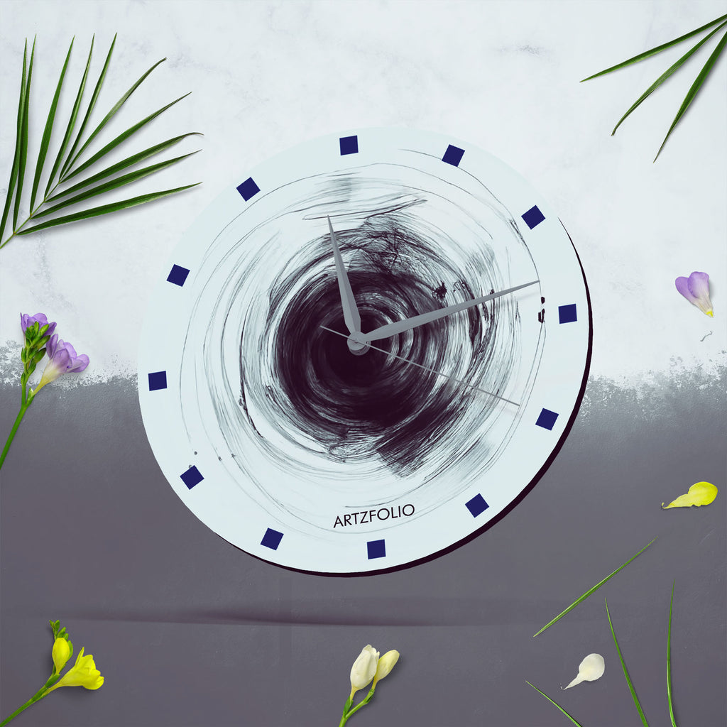 Abstract D90 Quartz Wall Clock | Non-Ticking Silent Movement - Wall Clocks Round - ArtzFolio.com