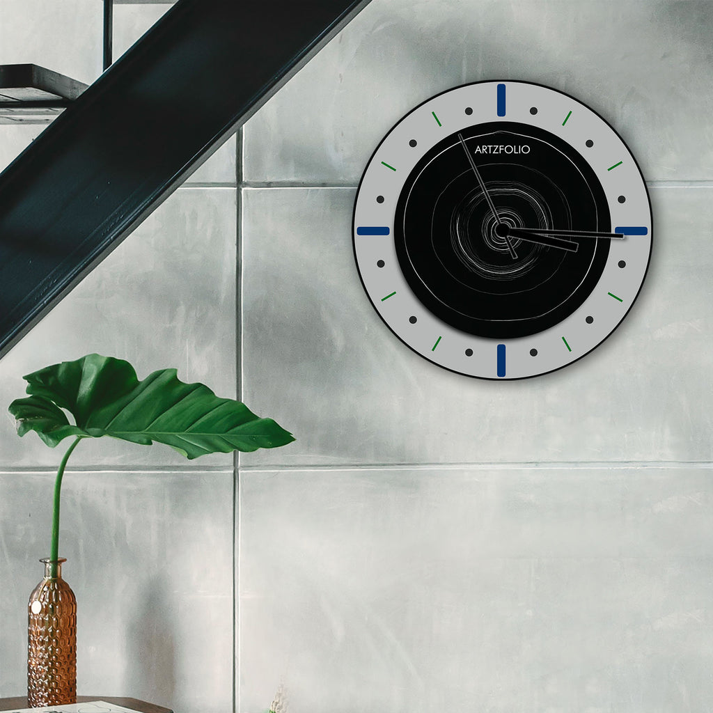 Abstract D92 Quartz Wall Clock | Non-Ticking Silent Movement - Wall Clocks Round - ArtzFolio.com