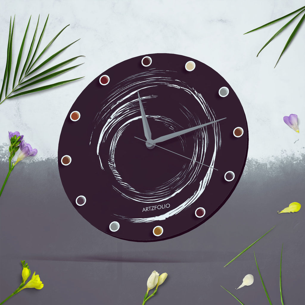 Abstract D93 Quartz Wall Clock | Non-Ticking Silent Movement - Wall Clocks Round - ArtzFolio.com