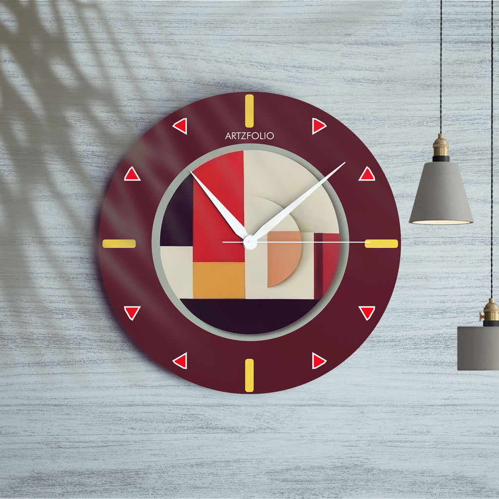 Abstract D96 Quartz Wall Clock | Non-Ticking Silent Movement - Wall Clocks Round - ArtzFolio.com