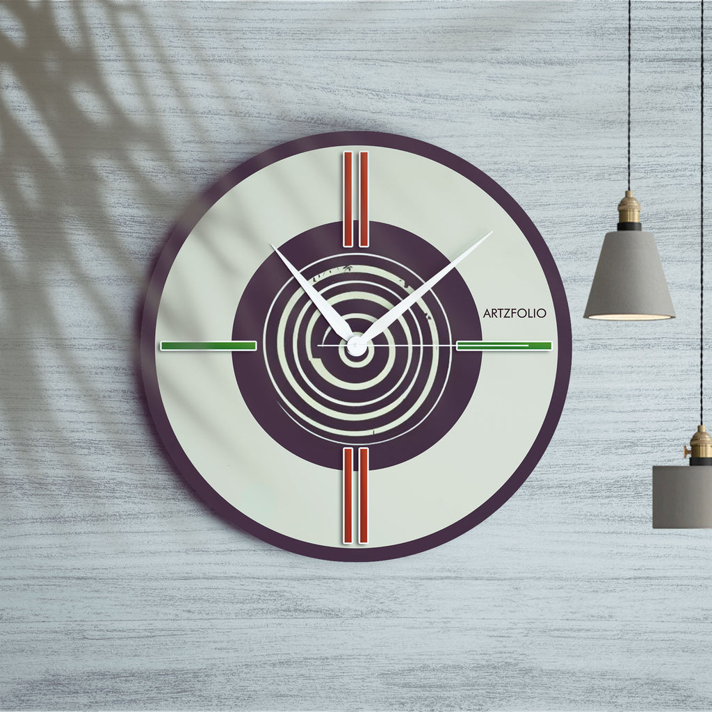 Abstract Geometric D8 Quartz Wall Clock | Non-Ticking Silent Movement - Wall Clocks Round - ArtzFolio.com