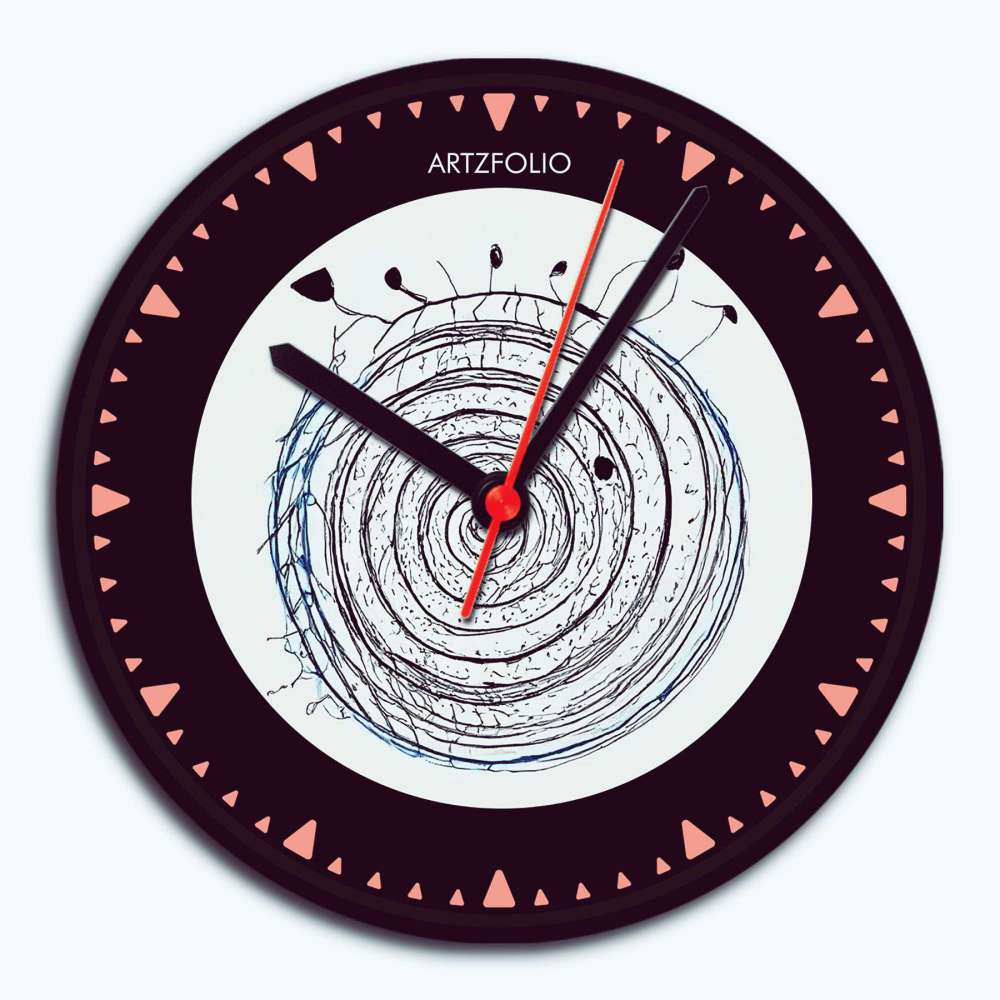 Abstract D97 Quartz Wall Clock | Non-Ticking Silent Movement - Wall Clocks Round - ArtzFolio.com