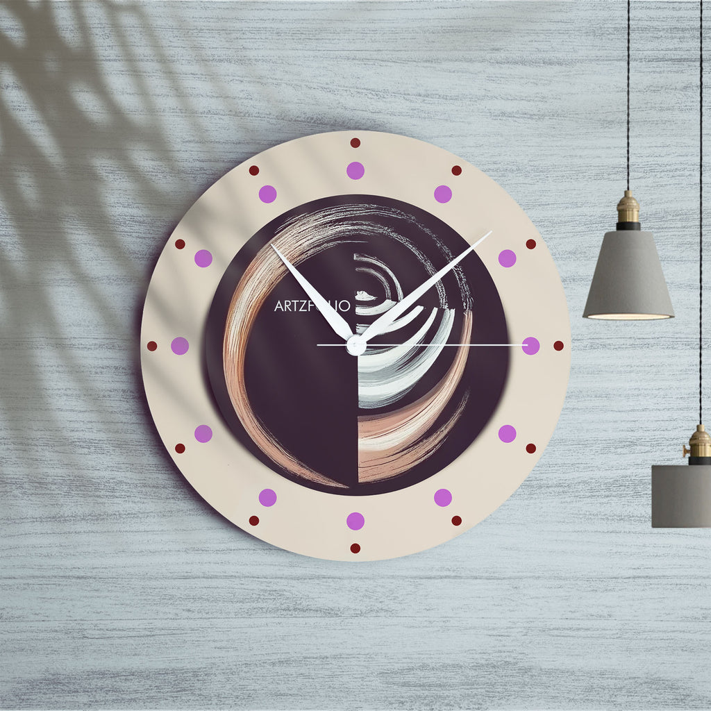 Abstract D98 Quartz Wall Clock | Non-Ticking Silent Movement - Wall Clocks Round - ArtzFolio.com