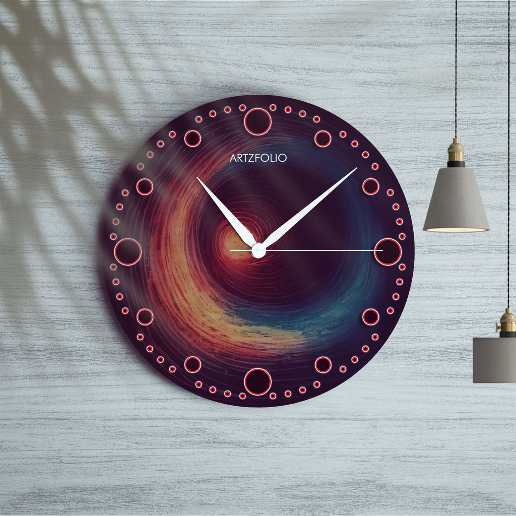 Abstract D100 Quartz Wall Clock | Non-Ticking Silent Movement - Wall Clocks Round - ArtzFolio.com