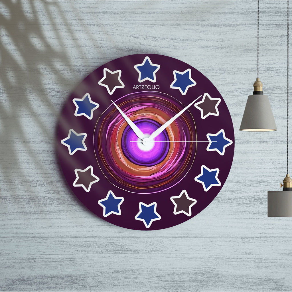 Abstract D105 Quartz Wall Clock | Non-Ticking Silent Movement - Wall Clocks Round - ArtzFolio.com