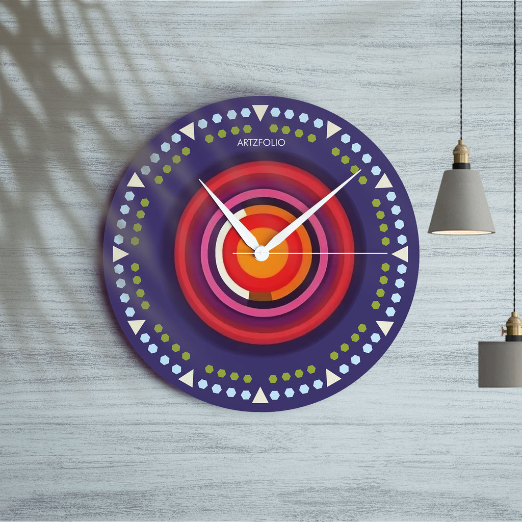 Abstract D106 Quartz Wall Clock | Non-Ticking Silent Movement - Wall Clocks Round - ArtzFolio.com