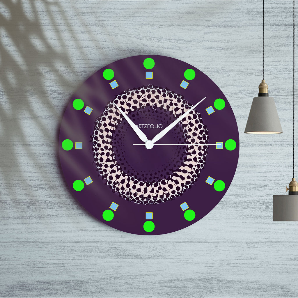 Abstract D107 Quartz Wall Clock | Non-Ticking Silent Movement - Wall Clocks Round - ArtzFolio.com