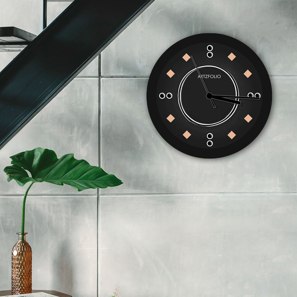 Abstract D108 Quartz Wall Clock | Non-Ticking Silent Movement - Wall Clocks Round - ArtzFolio.com