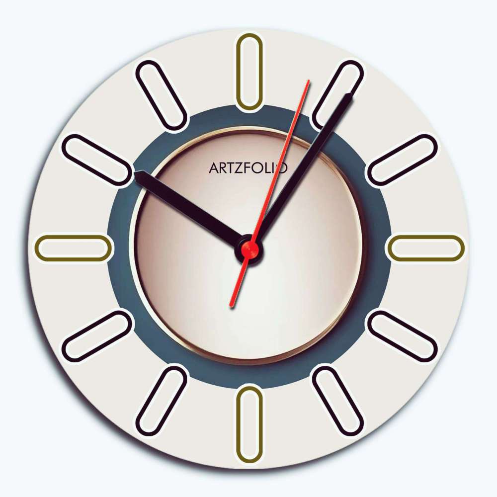 Abstract D109 Quartz Wall Clock | Non-Ticking Silent Movement - Wall Clocks Round - ArtzFolio.com