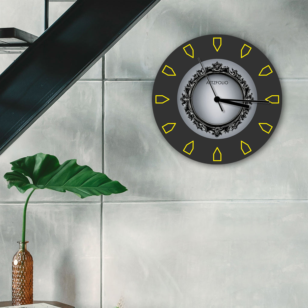 3D Metal Look D6 Quartz Wall Clock | Non-Ticking Silent Movement - Wall Clocks Round - ArtzFolio.com