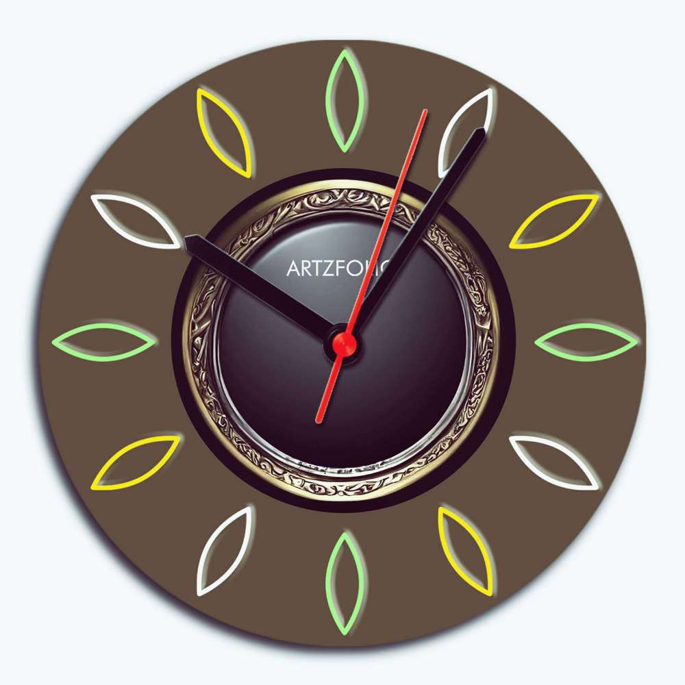 3D Metal Look D7 Quartz Wall Clock | Non-Ticking Silent Movement - Wall Clocks Round - ArtzFolio.com
