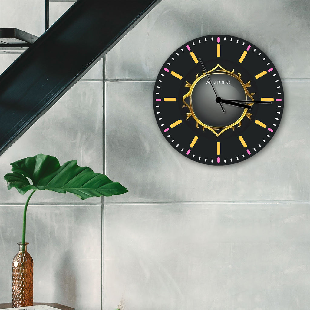 3D Metal Look D9 Quartz Wall Clock | Non-Ticking Silent Movement - Wall Clocks Round - ArtzFolio.com