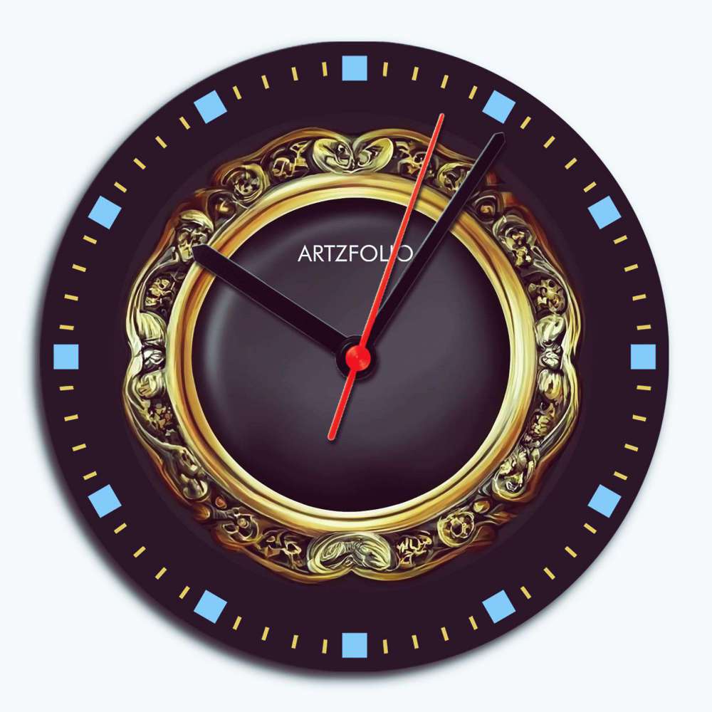 3D Metal Look D10 Quartz Wall Clock | Non-Ticking Silent Movement - Wall Clocks Round - ArtzFolio.com