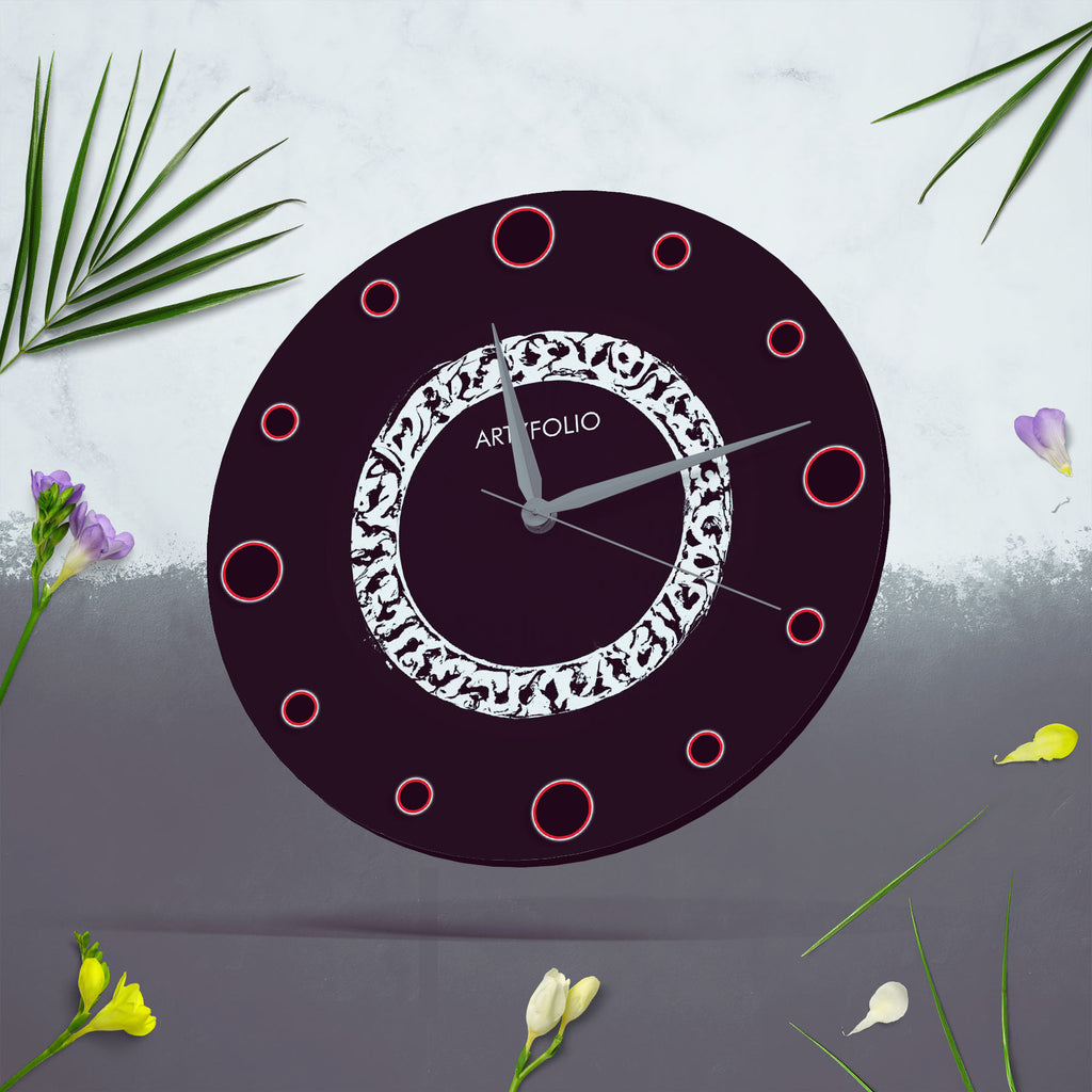 Abstract D111 Quartz Wall Clock | Non-Ticking Silent Movement - Wall Clocks Round - ArtzFolio.com