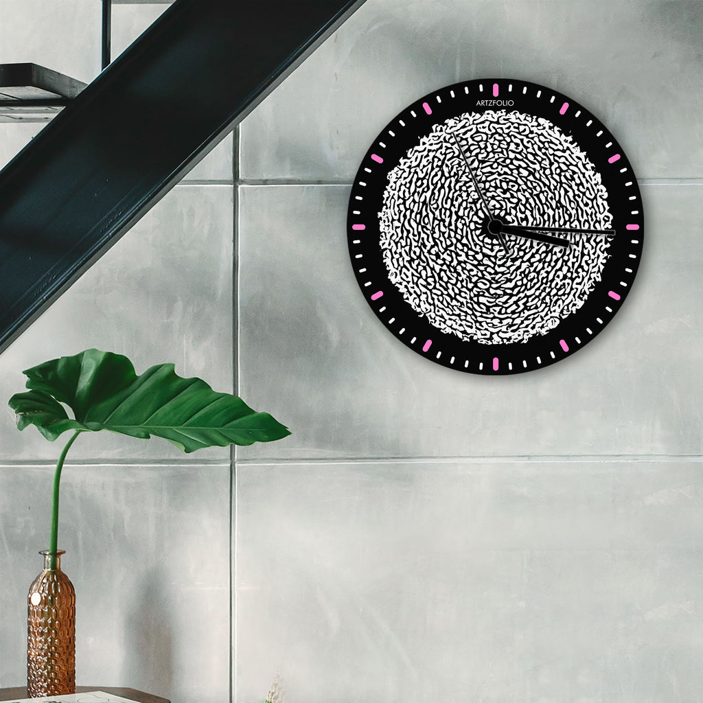 Abstract D112 Quartz Wall Clock | Non-Ticking Silent Movement - Wall Clocks Round - ArtzFolio.com