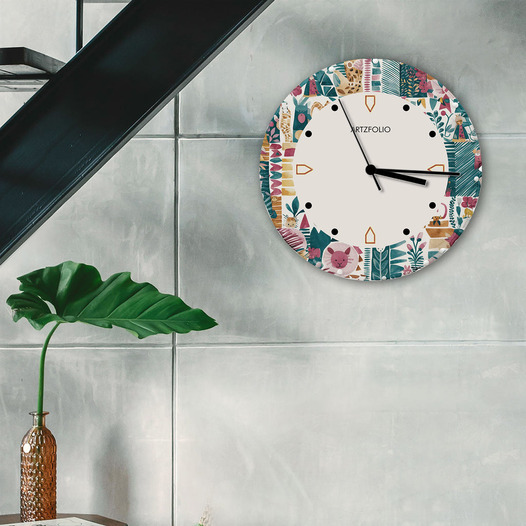 Abstract D113 Quartz Wall Clock | Non-Ticking Silent Movement - Wall Clocks Round - ArtzFolio.com