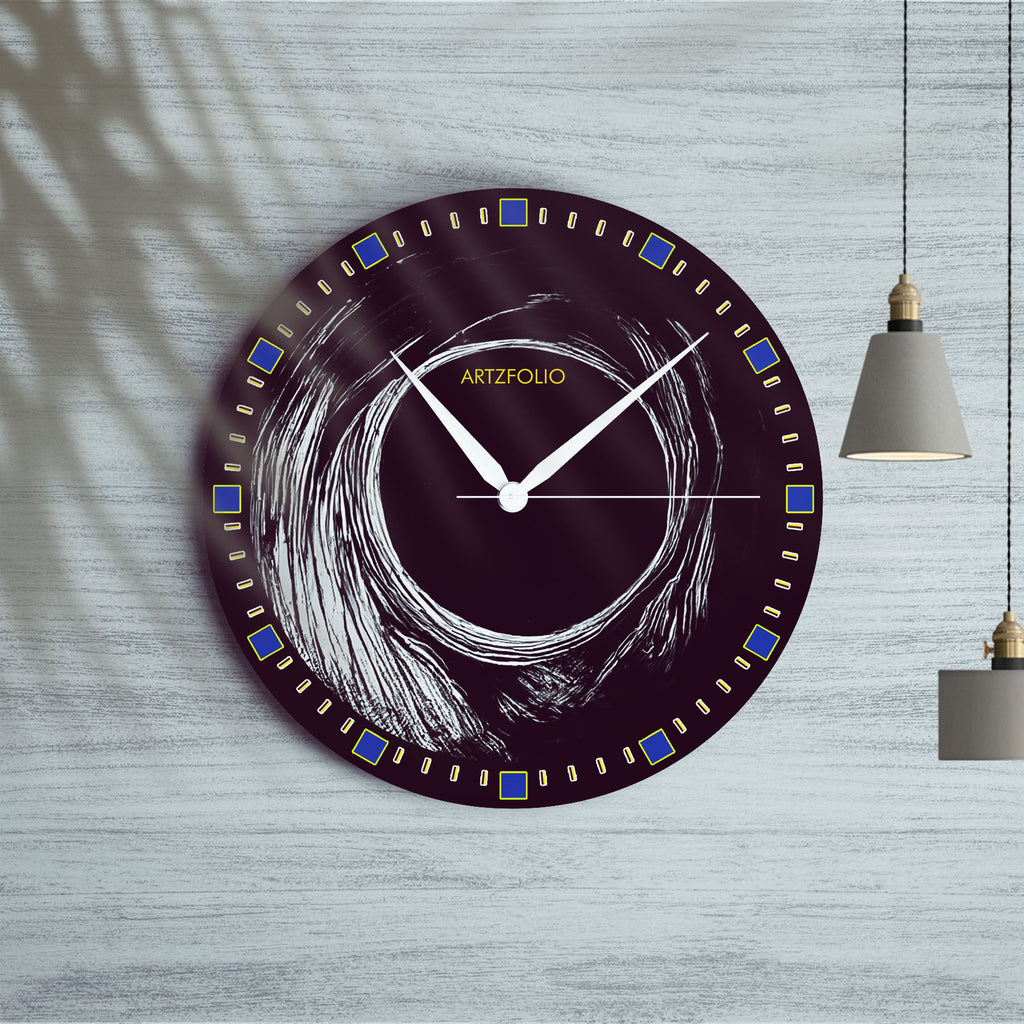 Abstract D114 Quartz Wall Clock | Non-Ticking Silent Movement - Wall Clocks Round - ArtzFolio.com