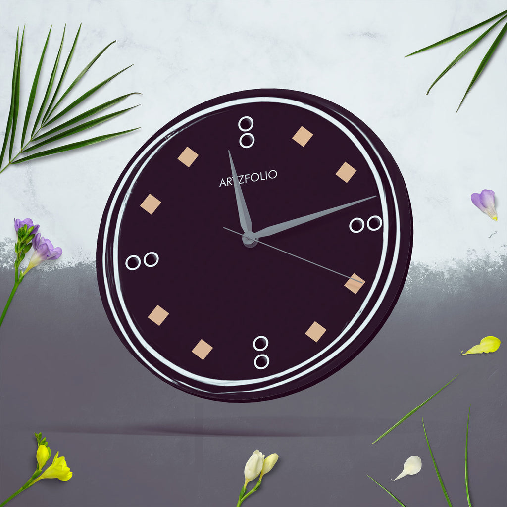 Abstract D119 Quartz Wall Clock | Non-Ticking Silent Movement - Wall Clocks Round - ArtzFolio.com