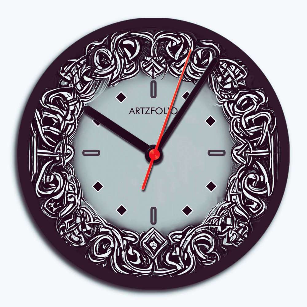 3D Metal Look D16 Quartz Wall Clock | Non-Ticking Silent Movement - Wall Clocks Round - ArtzFolio.com