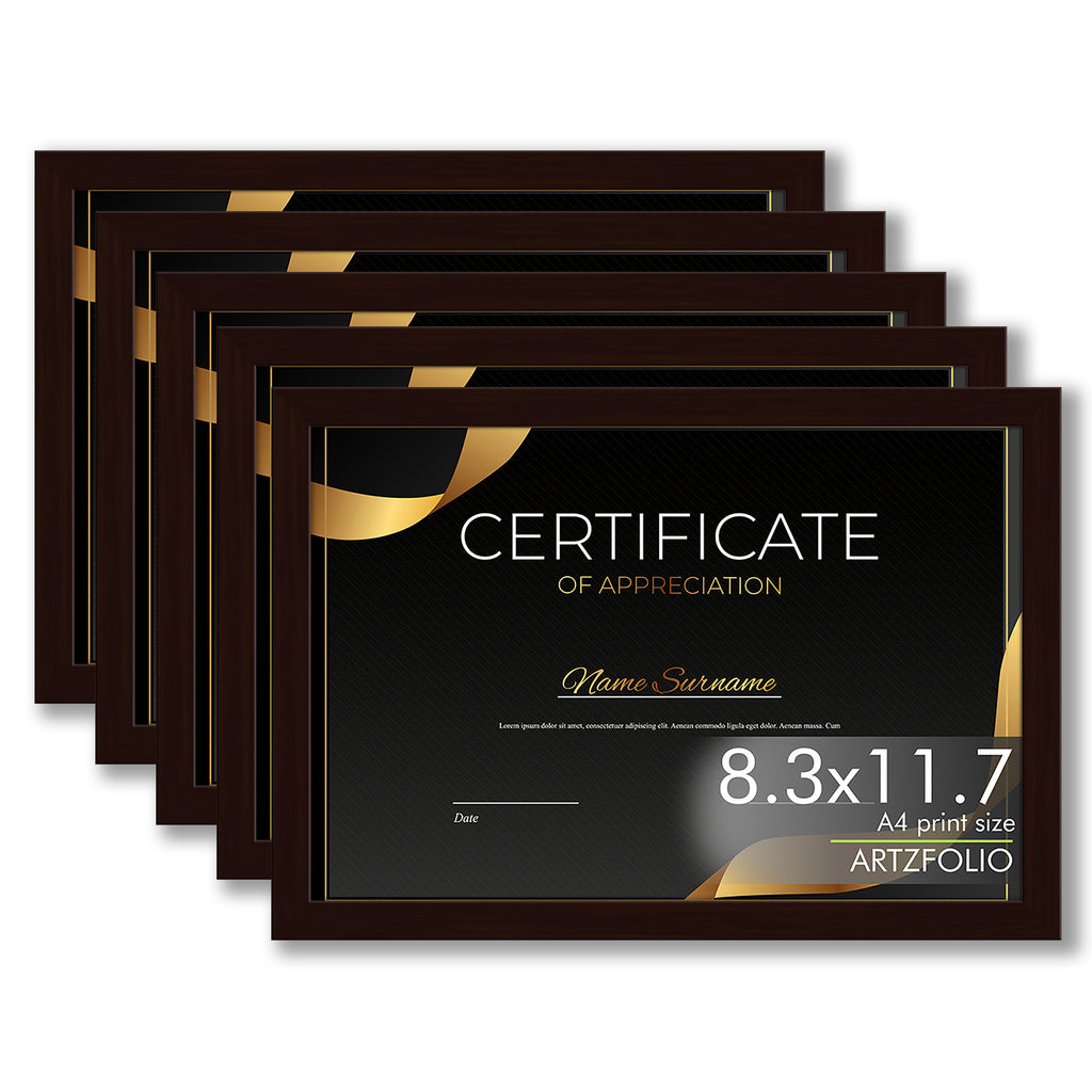 Frame for Certificates D591 Wall Photo Frame Collage for Living Room | Picture Frames Bedroom, Home & Office Decoration | Dark Brown Set of 5 | A4 Size | 8.3x11.7 inch (21x30 cms)-Photo Frames-FRA_NM-IC 200591 IC 200591, Baby, Birthday, Collages, Family, Friends, Individuals, Kids, Love, Memories, Parents, Portraits, Siblings, Timelines, Wedding, frame, for, certificates, d591, wall, photo, collage, living, room, picture, frames, bedroom, home, office, decoration, dark, brown, set, personalized, gifts, anni