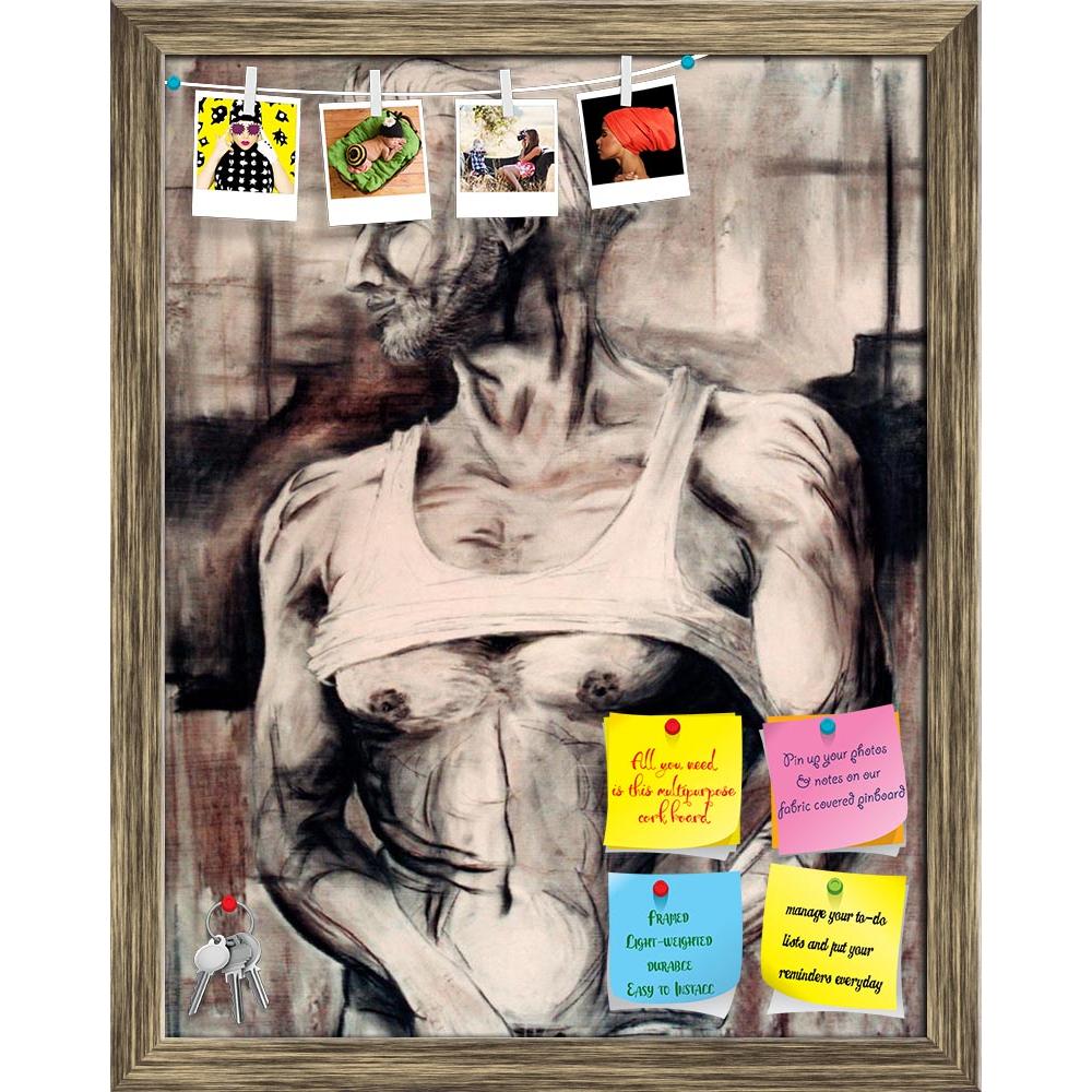 ArtzFolio Male Torso D2 Printed Bulletin Board Notice Pin Board Soft Board | Framed-Bulletin Boards Framed-AZSAO331200BLB_FR_L-Image Code 5000008 Vishnu Image Folio Pvt Ltd, IC 5000008, ArtzFolio, Bulletin Boards Framed, Adult, Figurative, Fine Art Reprint, male, torso, d2, printed, bulletin, board, notice, pin, soft, framed, naked, handiwork, person, not, exist, imagination, pin up board, push pin board, extra large cork board, big pin board, notice board, small bulletin board, cork board, wall notice boar