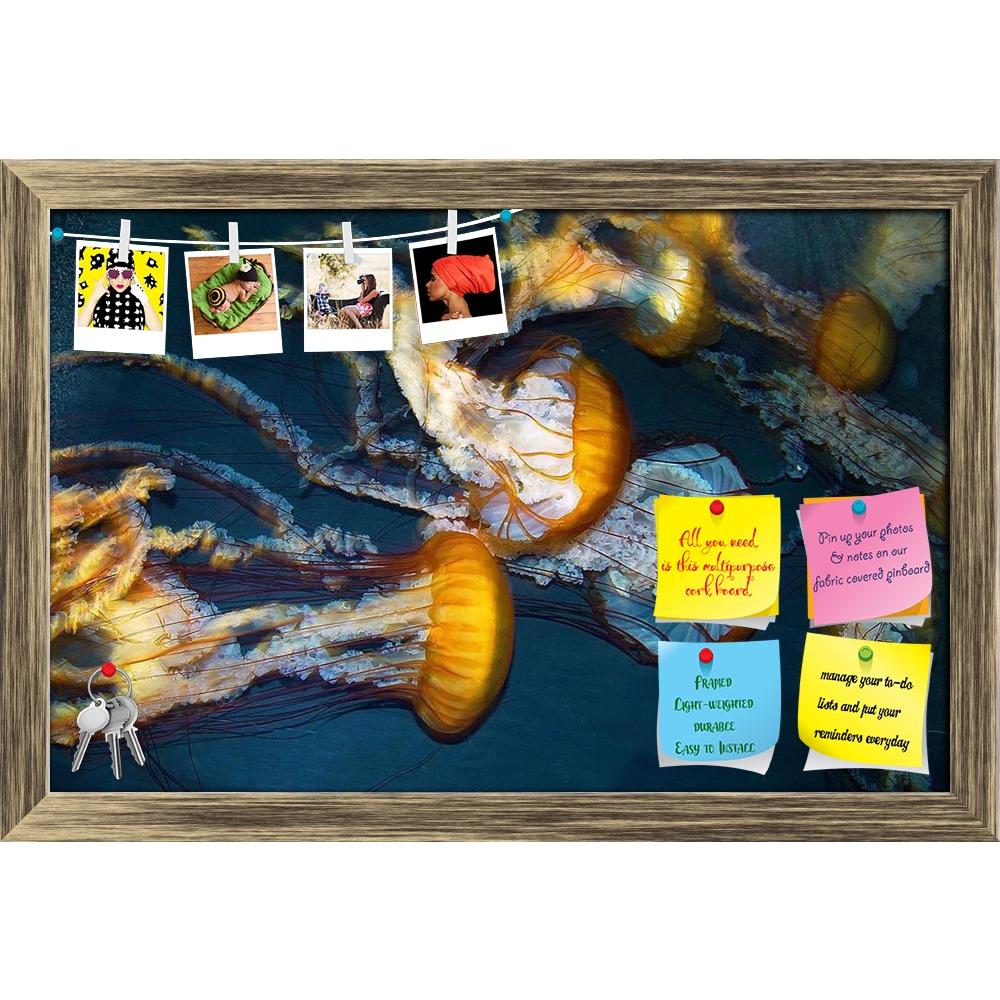 ArtzFolio Yellow Jelly Fish Printed Bulletin Board Notice Pin Board Soft Board | Framed-Bulletin Boards Framed-AZSAO805079BLB_FR_L-Image Code 5000027 Vishnu Image Folio Pvt Ltd, IC 5000027, ArtzFolio, Bulletin Boards Framed, Animals, Kids, Fine Art Reprint, yellow, jelly, fish, printed, bulletin, board, notice, pin, soft, framed, blue, background, pin up board, push pin board, extra large cork board, big pin board, notice board, small bulletin board, cork board, wall notice board, giant cork board, bulletin
