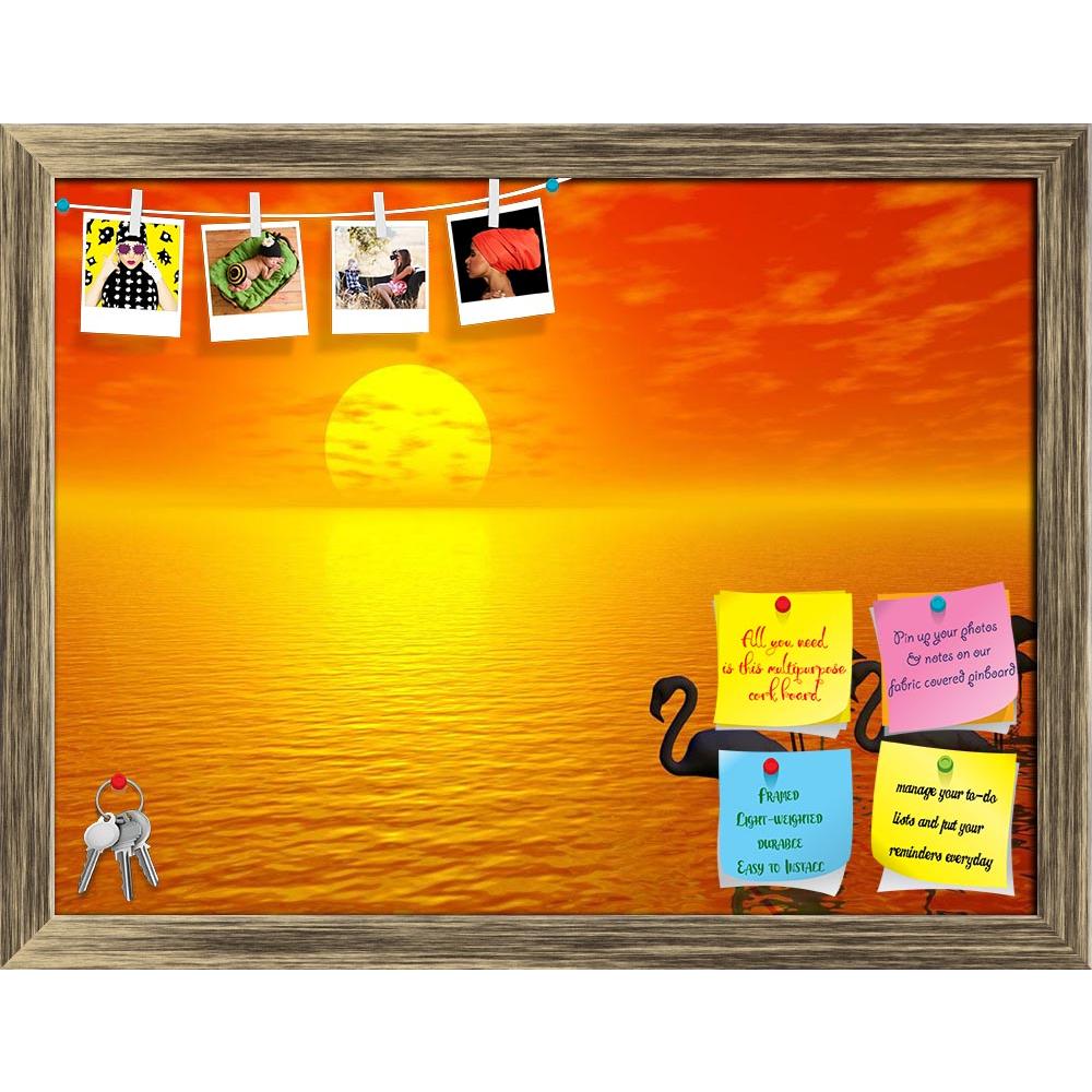 ArtzFolio Sunset & Flamingos Printed Bulletin Board Notice Pin Board Soft Board | Framed-Bulletin Boards Framed-AZSAO845207BLB_FR_L-Image Code 5000031 Vishnu Image Folio Pvt Ltd, IC 5000031, ArtzFolio, Bulletin Boards Framed, Birds, Landscapes, Photography, sunset, flamingos, printed, bulletin, board, notice, pin, soft, framed, orange, silhouettes, pin up board, push pin board, extra large cork board, big pin board, notice board, small bulletin board, cork board, wall notice board, giant cork board, bulleti