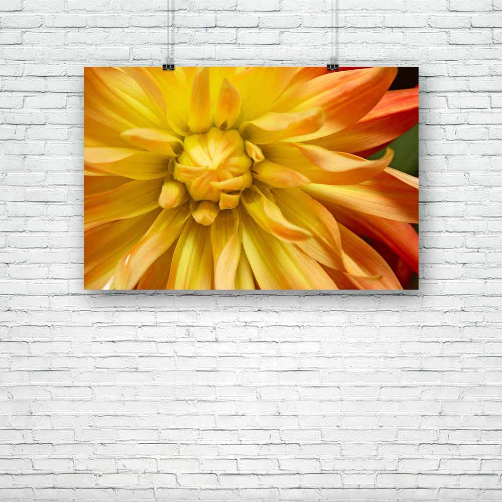Yellow Orange Dahlia, Botanical, Floral, Flowers, Nature, Scenic, aesthetic, art, artwork, bedroom, colour, decor, decoration, frame, hanging, home, inspirational, items, kitchen, living, motivational, painting, portrait, poster, quotes, room, set, stickers, wall, , , , 