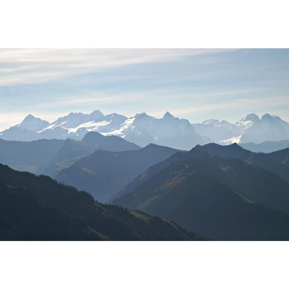 Aerial View Over The Swiss Alps Canvas Painting Synthetic Frame - Paintings MDF Framing - ArtzFolio.com
