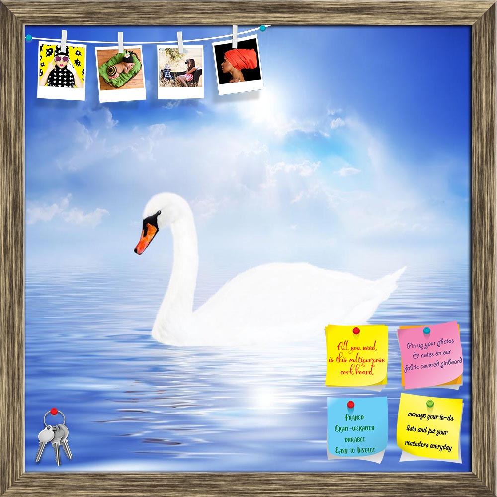 ArtzFolio White Swan Printed Bulletin Board Notice Pin Board Soft Board | Framed-Bulletin Boards Framed-AZSAO2612809BLB_FR_L-Image Code 5000043 Vishnu Image Folio Pvt Ltd, IC 5000043, ArtzFolio, Bulletin Boards Framed, Birds, Landscapes, Fine Art Reprint, white, swan, printed, bulletin, board, notice, pin, soft, framed, beautiful, sky, background, pin up board, push pin board, extra large cork board, big pin board, notice board, small bulletin board, cork board, wall notice board, giant cork board, bulletin