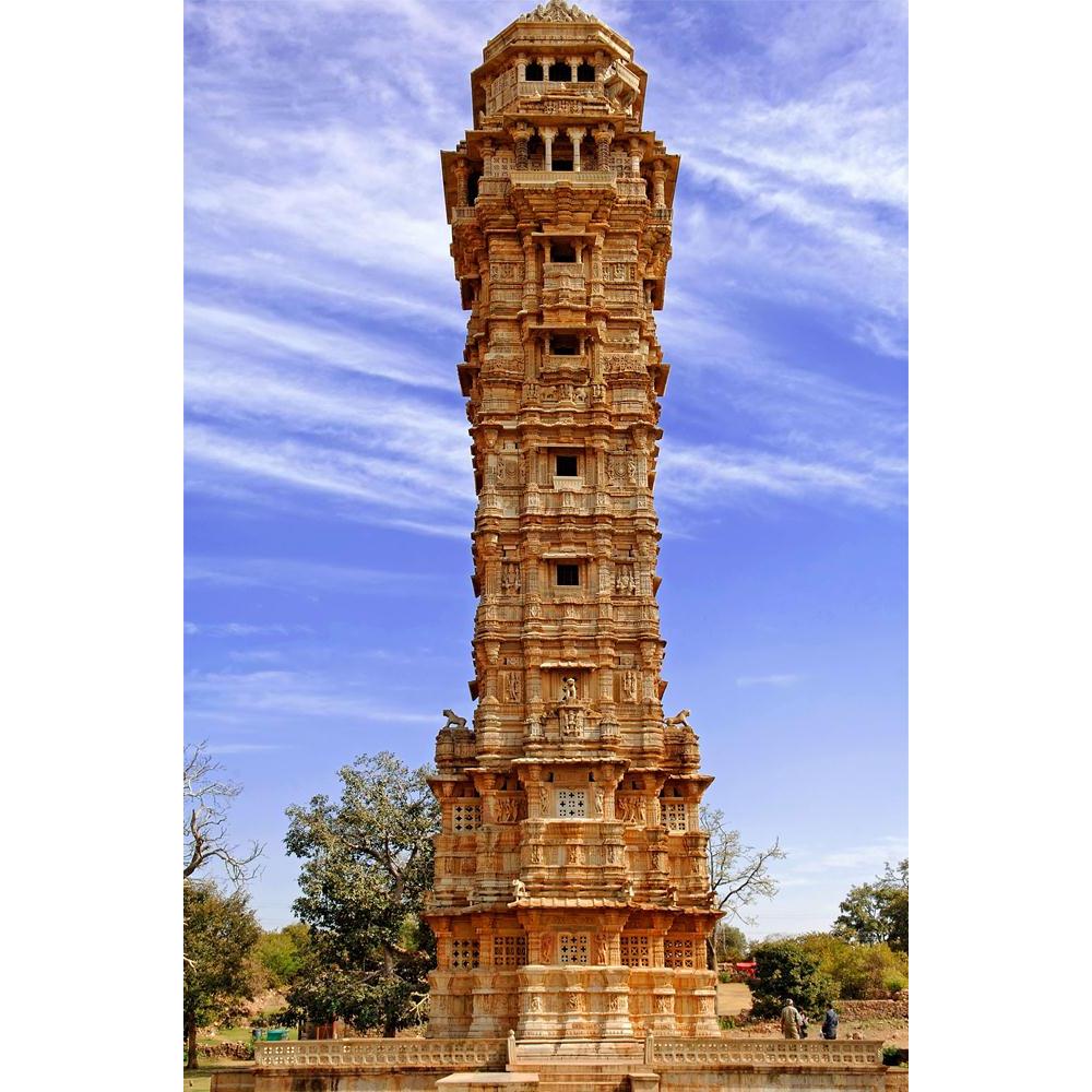 Tower Of Victory Vijay Stambh Chittorgarh, India Canvas Painting Synthetic Frame-Paintings MDF Framing-AFF_FR-IC 5000046 IC 5000046, Ancient, Architecture, Asian, Hinduism, Historical, Indian, Marble and Stone, Medieval, Rajput Art, Signs and Symbols, Symbols, Vintage, tower, of, victory, vijay, stambh, chittorgarh, india, canvas, painting, synthetic, frame, antique, asia, century, citadel, construction, defensive, dynasty, fort, glorious, hindu, history, monument, noble, palace, rajasthan, rajput, ruined, 