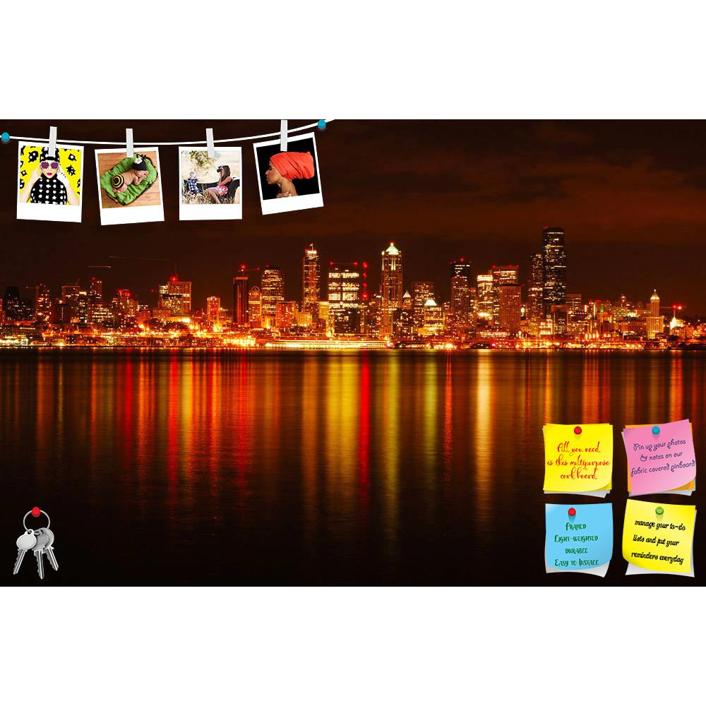 ArtzFolio Seattle Skyline Reflected In Water, Washington USA Printed Bulletin Board Notice Pin Board Soft Board | Frameless-Bulletin Boards Frameless-AZSAO3609299BLB_FL_L-Image Code 5000059 Vishnu Image Folio Pvt Ltd, IC 5000059, ArtzFolio, Bulletin Boards Frameless, Places, Photography, seattle, skyline, reflected, in, water, washington, usa, printed, bulletin, board, notice, pin, soft, frameless, a, dazzling, photograph, across, cityscape, skyscraper, city, night, reflection, light, puget, american, golde
