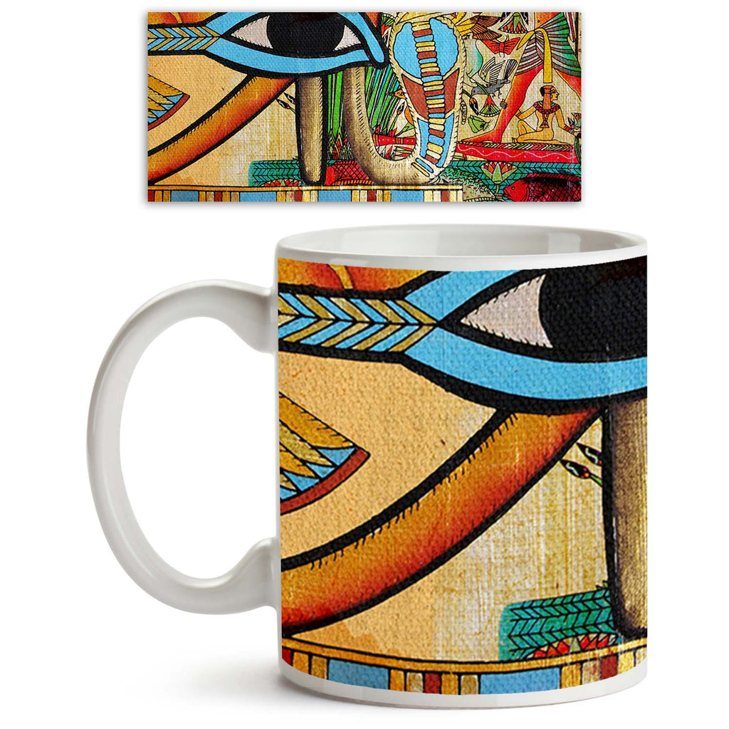 Egyptian Abstraction Ceramic Coffee Tea Mug Inside White-Coffee Mugs--IC 5000073 IC 5000073, Abstract Expressionism, Abstracts, African, Ancient, Art and Paintings, Birds, Books, Botanical, Calligraphy, Culture, Drawing, Ethnic, Eygptian, Floral, Flowers, Geometric Abstraction, Historical, Medieval, Nature, Paintings, Religion, Religious, Retro, Semi Abstract, Signs and Symbols, Stripes, Symbols, Traditional, Tribal, Vintage, World Culture, egyptian, abstraction, ceramic, coffee, tea, mug, inside, white, eg