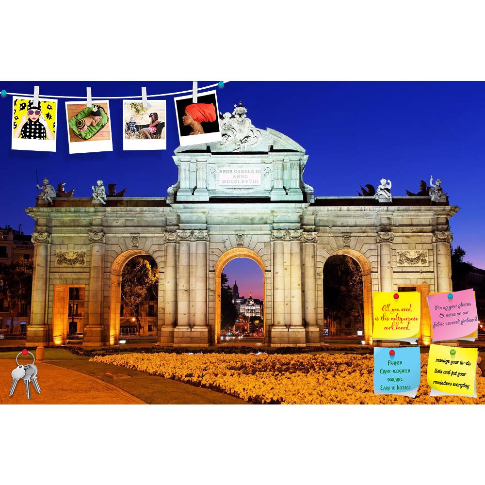 ArtzFolio Night View Of Monument Puerta De Alcala Madrid, Spain Printed Bulletin Board Notice Pin Board Soft Board | Frameless-Bulletin Boards Frameless-AZSAO4420173BLB_FL_L-Image Code 5000086 Vishnu Image Folio Pvt Ltd, IC 5000086, ArtzFolio, Bulletin Boards Frameless, Places, Photography, night, view, of, monument, puerta, de, alcala, madrid, spain, printed, bulletin, board, notice, pin, soft, frameless, pin up board, push pin board, extra large cork board, big pin board, notice board, small bulletin boar