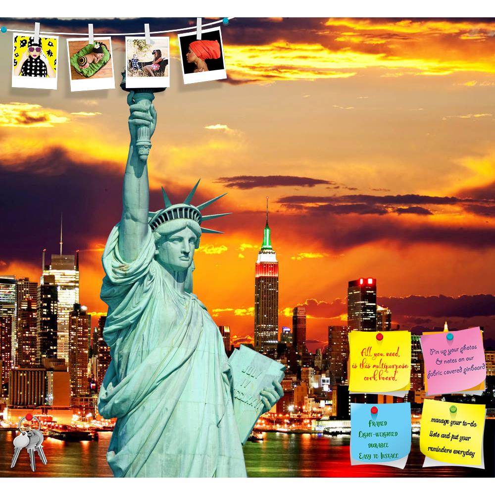 ArtzFolio The Statue Of Liberty & New York City Skyline, USA Printed Bulletin Board Notice Pin Board Soft Board | Frameless-Bulletin Boards Frameless-AZSAO5065607BLB_FL_L-Image Code 5000103 Vishnu Image Folio Pvt Ltd, IC 5000103, ArtzFolio, Bulletin Boards Frameless, Places, Photography, the, statue, of, liberty, new, york, city, skyline, usa, printed, bulletin, board, notice, pin, soft, frameless, skylines, background, america, architecture, attraction, business, center, cityscape, crown, downtown, financi