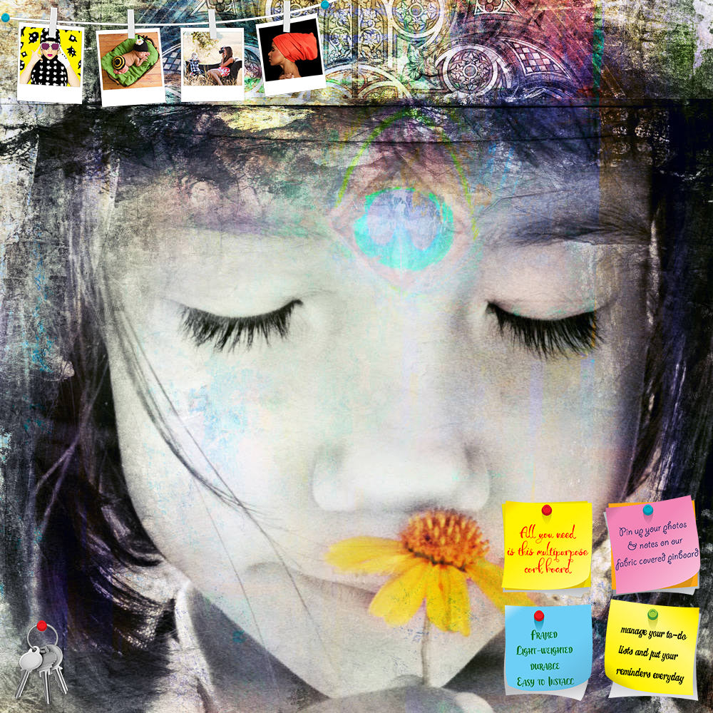 ArtzFolio Child With a Yellow Wildflower Printed Bulletin Board Notice Pin Board Soft Board | Frameless-Bulletin Boards Frameless-AZSAO5161219BLB_FL_L-Image Code 5000107 Vishnu Image Folio Pvt Ltd, IC 5000107, ArtzFolio, Bulletin Boards Frameless, Fashion, Portraits, Photography, child, with, a, yellow, wildflower, printed, bulletin, board, notice, pin, soft, frameless, crown, smelling, photo, based, illustration, pin up board, push pin board, extra large cork board, big pin board, notice board, small bulle