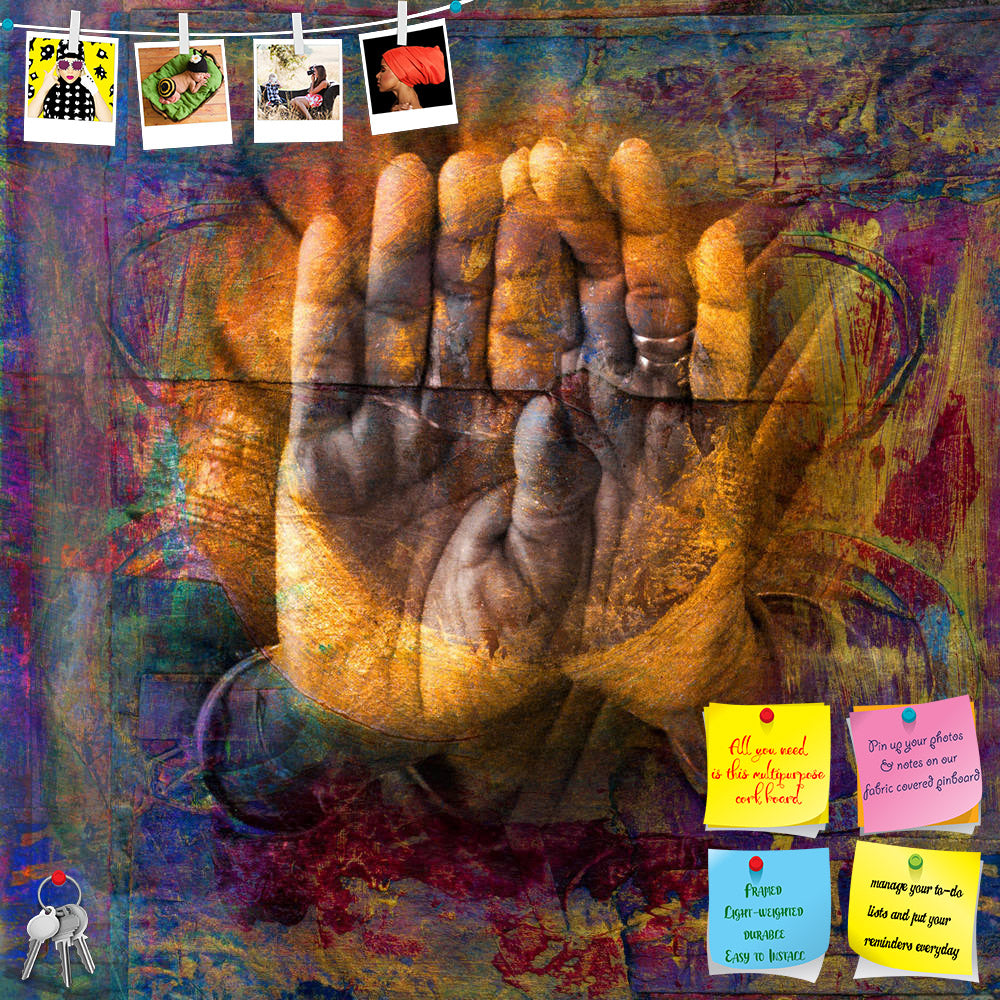 ArtzFolio Gilded Hands In Open Palm Mudra Printed Bulletin Board Notice Pin Board Soft Board | Frameless-Bulletin Boards Frameless-AZSAO5169110BLB_FL_L-Image Code 5000109 Vishnu Image Folio Pvt Ltd, IC 5000109, ArtzFolio, Bulletin Boards Frameless, Traditional, Vintage, Fine Art Reprint, gilded, hands, in, open, palm, mudra, printed, bulletin, board, notice, pin, soft, frameless, photo, based, illustration, pin up board, push pin board, extra large cork board, big pin board, notice board, small bulletin boa