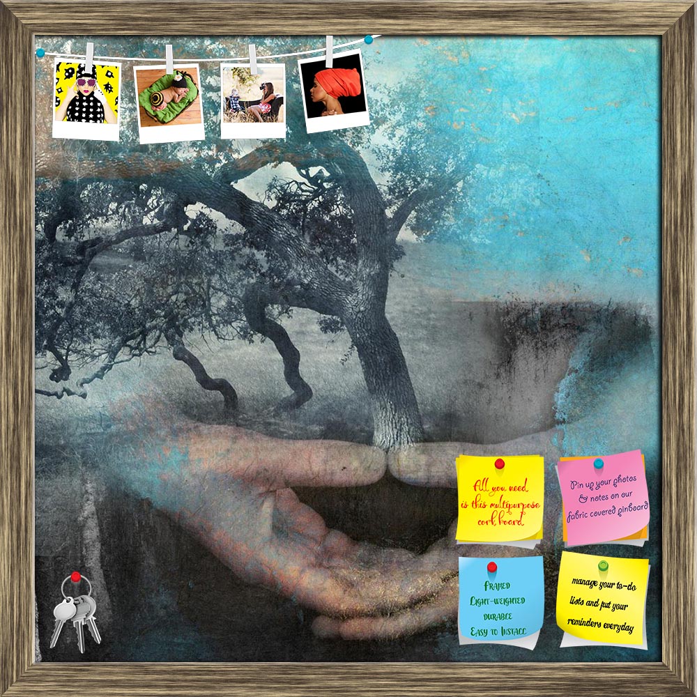 ArtzFolio Photo of Hands In Meditation With Tree Printed Bulletin Board Notice Pin Board Soft Board | Framed-Bulletin Boards Framed-AZSAO5169120BLB_FR_L-Image Code 5000111 Vishnu Image Folio Pvt Ltd, IC 5000111, ArtzFolio, Bulletin Boards Framed, Surrealism, Vintage, Fine Art Reprint, photo, of, hands, in, meditation, with, tree, printed, bulletin, board, notice, pin, soft, framed, mixed, medium, based, illustration, pin up board, push pin board, extra large cork board, big pin board, notice board, small bu