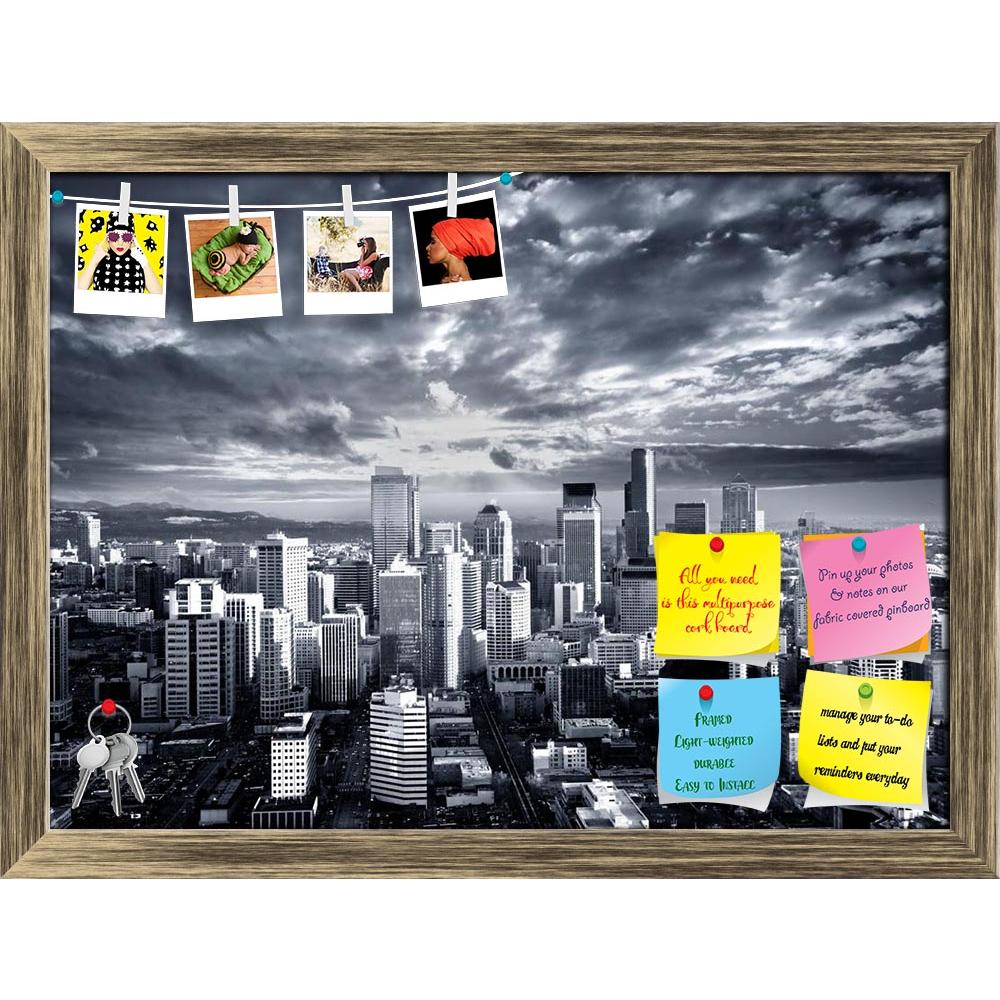 ArtzFolio Seattle Cityscape, Washington, USA Printed Bulletin Board Notice Pin Board Soft Board | Framed-Bulletin Boards Framed-AZSAO5568551BLB_FR_L-Image Code 5000122 Vishnu Image Folio Pvt Ltd, IC 5000122, ArtzFolio, Bulletin Boards Framed, Places, Photography, seattle, cityscape, washington, usa, printed, bulletin, board, notice, pin, soft, framed, black, white, and, city, buildings, urban, clouds, storm, business, modern, artistic, contrast, america, pin up board, push pin board, extra large cork board,